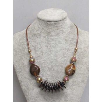 Bijoux collier rondelle et caillou femme