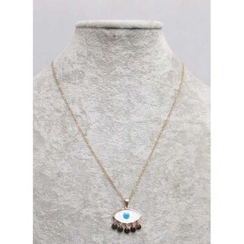 jewel pendant steel blue eye protection