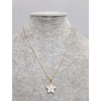 bijoux fine chaine etoile strass cristal femme acier doré