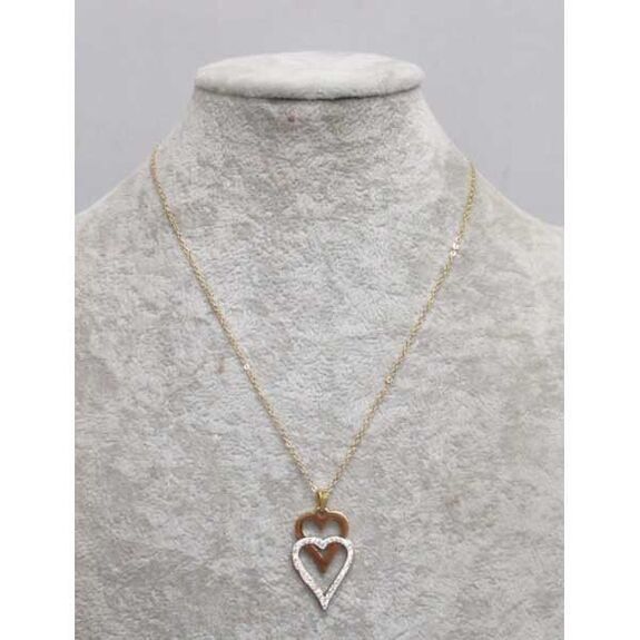 steel double heart pendant jewelry