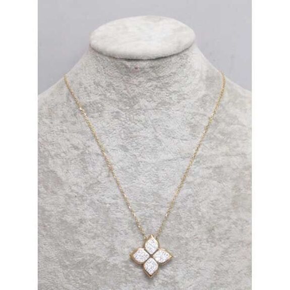 jewelry necklace pendant flower rhinestone steel