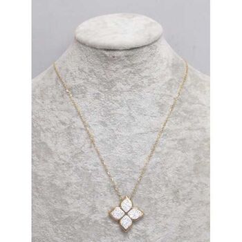 jewelry necklace pendant flower rhinestone steel