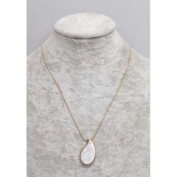 jewelry necklace pendant drop curve rhinestone stainless steel