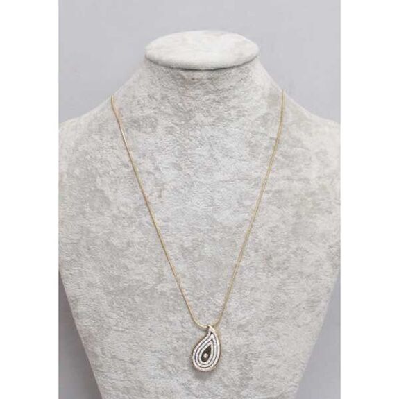 gold-plated steel rhinestone teardrop chain jewelry