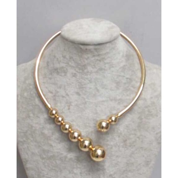 Collier cerceau petites et grandes boules