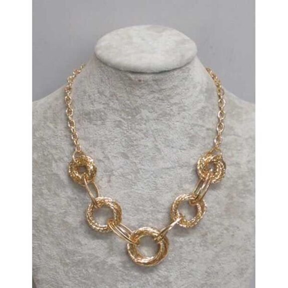 collier metal rondelles doré