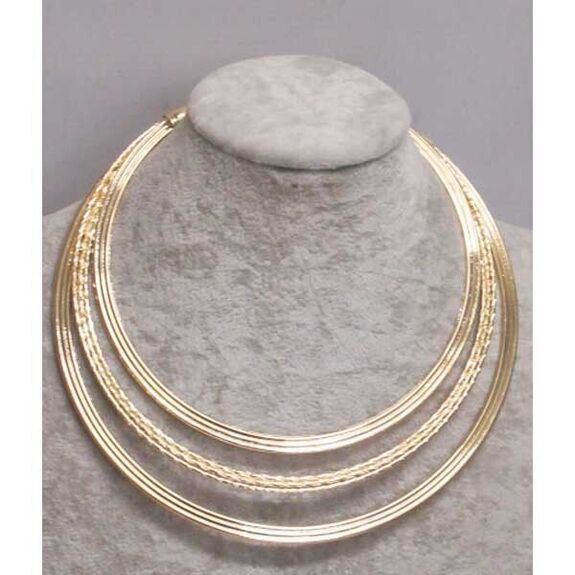 collier bijoux courbes torsade en doré