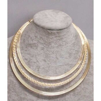 collier bijoux courbes torsade en doré