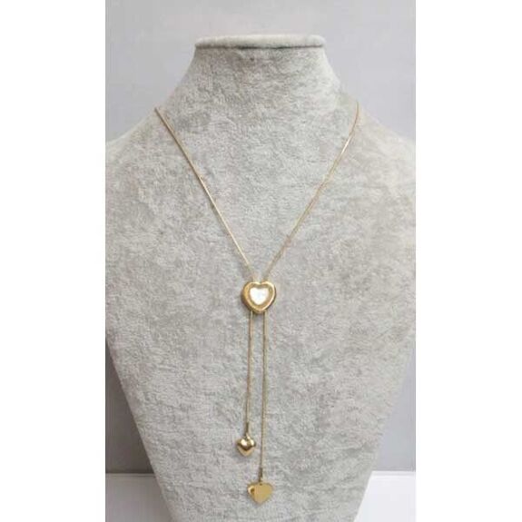 bijoux collier coeur et petits coeurs pendants