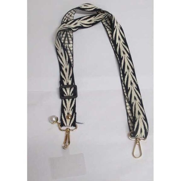 Collier smartphone bande noire tissu feuille