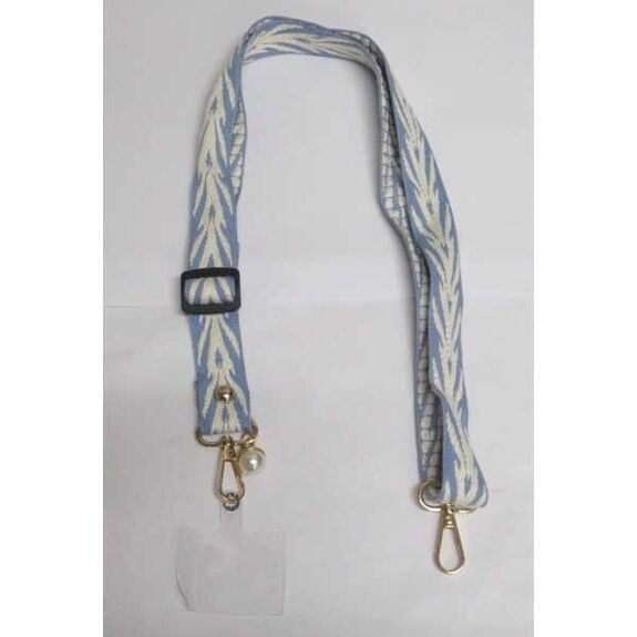 bijoux chaine tissu bande bleue feuille