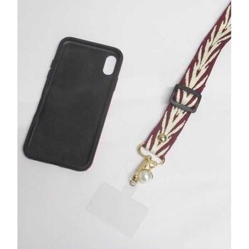 bijoux smartphone tissu bordeaux feuille