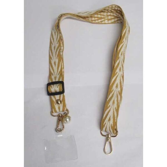 Bijoux smartphone bande tissu jaune feuille