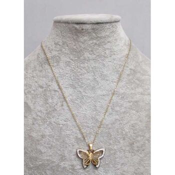 collier pendentif papillon en acier