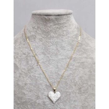 pendentif coeur plein strass acier