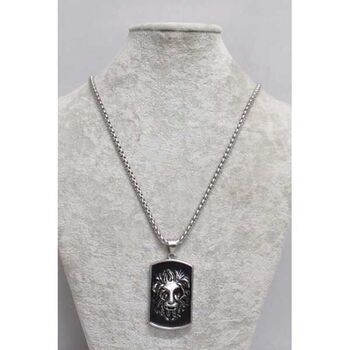 Pendentif tête de lion émaillé noir