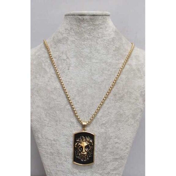 Vintage enamelled steel lion head jewelry