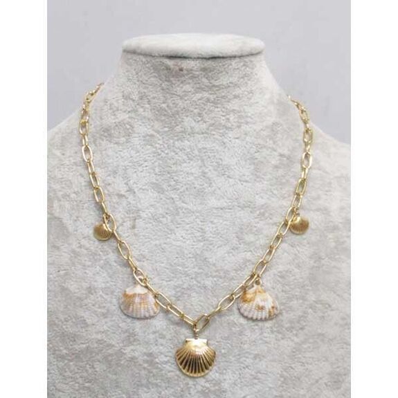 Steel jewelry with a seashell pendant