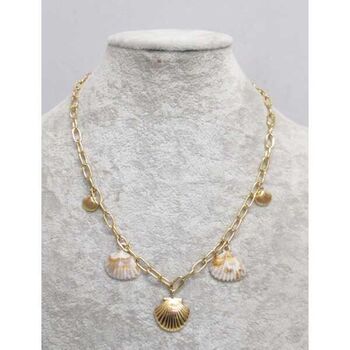 Steel jewelry with a seashell pendant