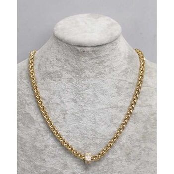 Bijoux collier double maille icone strass en acier