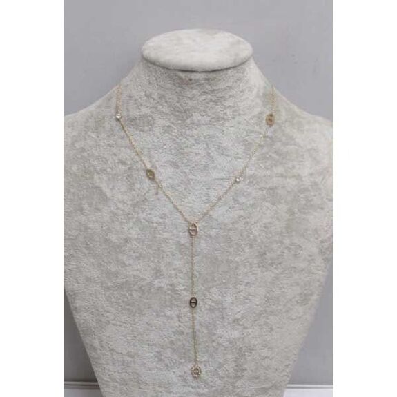 Long, thin steel necklace