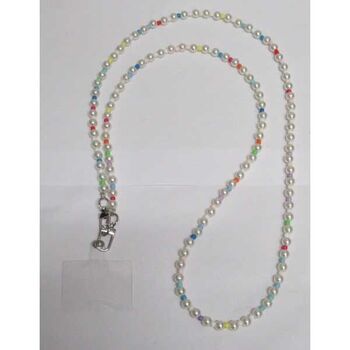 bijoux sautoir perle blanche et rondelle couleur pour mobile