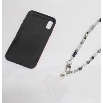 Collier smartphone perle blanche et noire