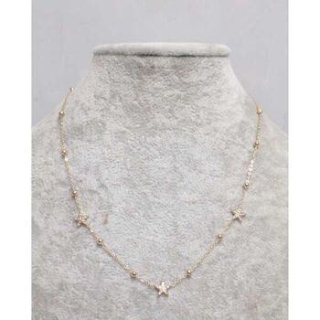 star jewelry, thin chain, ball, gold-plated steel