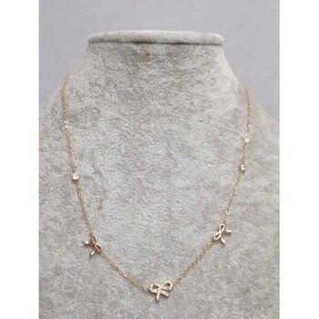 fine jewelry steel bow tie necklace