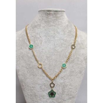 green clover pendant jewelry in steel