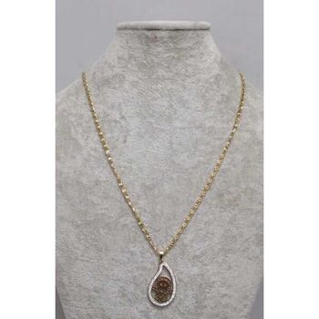 bijoux collier pendentif Main fatma dans goutte strass en acier