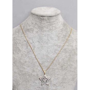 collier acier etoile eclat strass