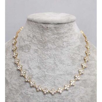 bijoux collier riviere strass en acier inoxydable