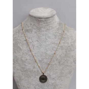 bijoux long amulette chaine à boules en acier inoxydable