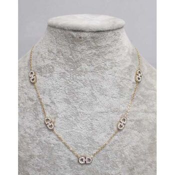 jewelry necklace double intertwined irons gold stainless steel