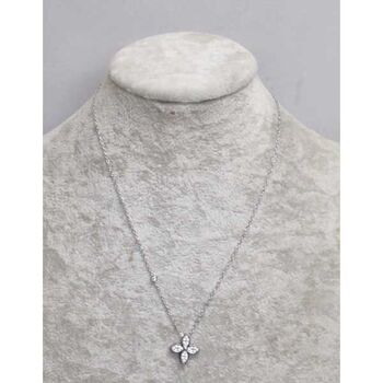 steel flower and clover pendant jewelry