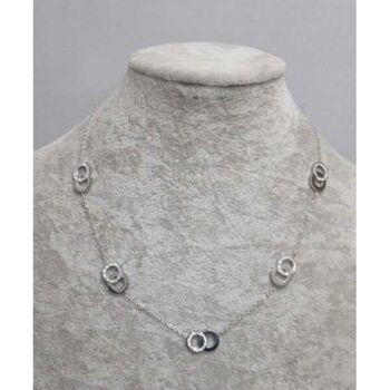 Double circle pendant jewelry with rhinestones in steel