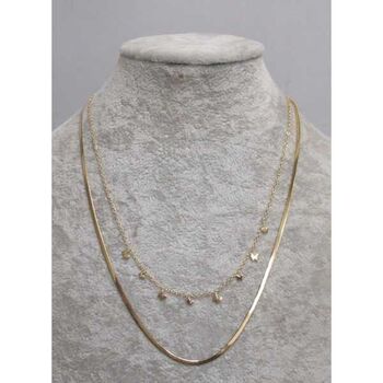 double chaîne bserpent plate breloques papillon en acier