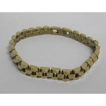 bijoux maillon doré acier au poignet