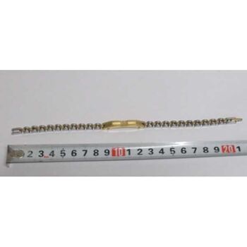 bijoux bracelet plaque ancre argent doré en acier