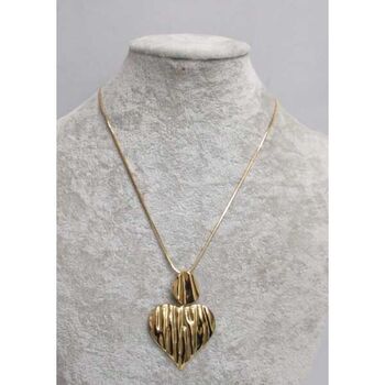 bijoux chaine serpent fine coeur strié acier doré