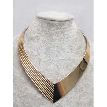 bijoux collier triangle ras de cou dore