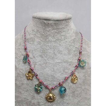 collier fil arc en ciel acier breloques été