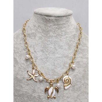 bijoux collier tortue des mers acier doré