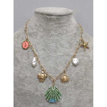 colored shell necklace jewelry in steel