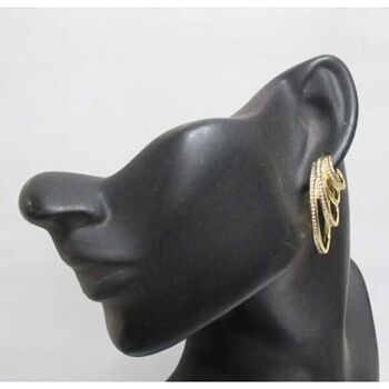 hoop earrings with various layers of steel and rhinestones