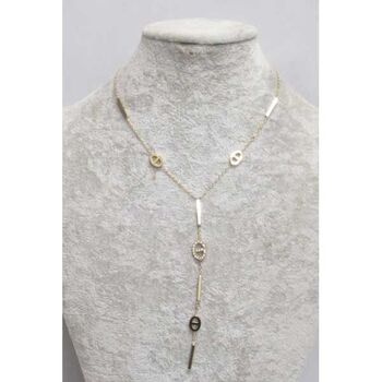 jewelry necklace steel oval drop rhinestone