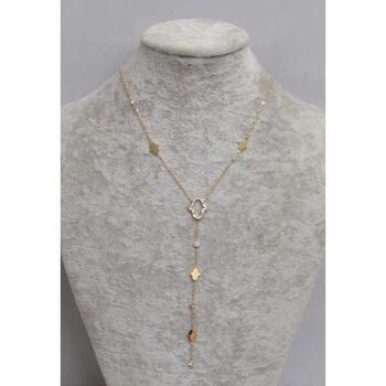 bijoux collier acier chute main strass