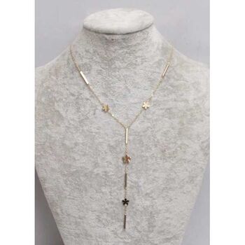 jewelry necklace steel falling flower rhinestone