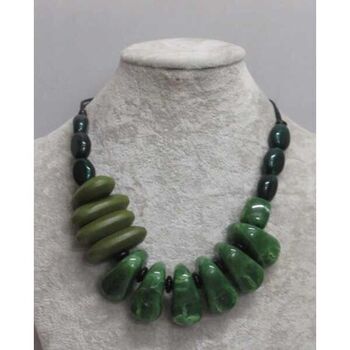 Bijoux femme bois résine vert